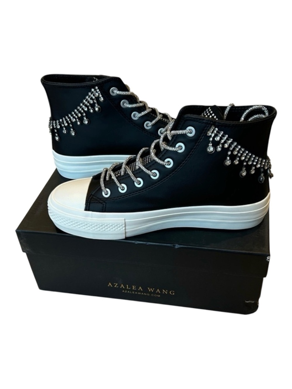 Azalea Wang Raspberry Rhinestone Sneakers - Picture 1 of 6